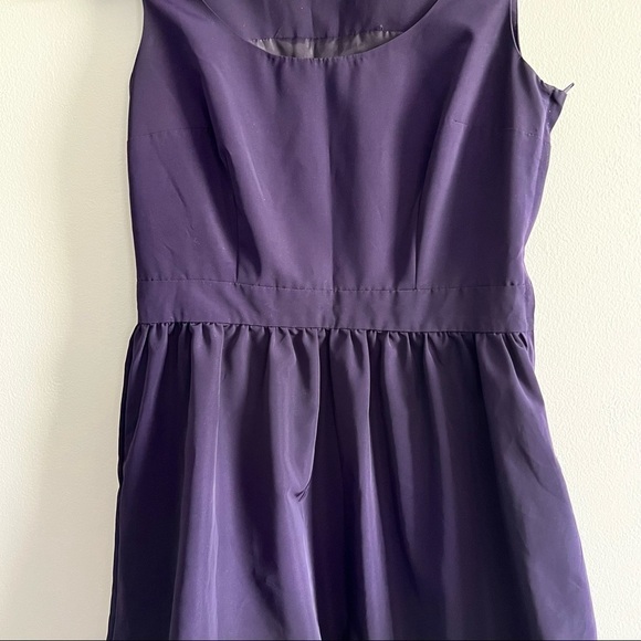 Vintage H&M Scoop Neck Purple Sleeveless A Line Cocktail Mini Dress Size 6 - Picture 4 of 6